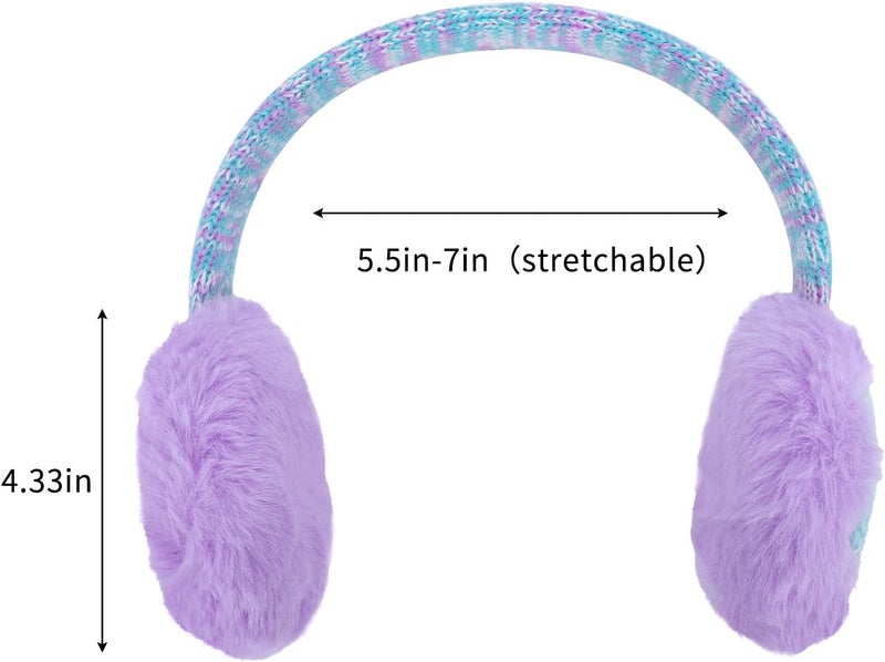 BUTITNOW Winter Knit EarMuffs for Kids Warm Furry Girls Ear Muffs Plush Toddler Ear Warmers Outdoor Ear Covers - Image 3